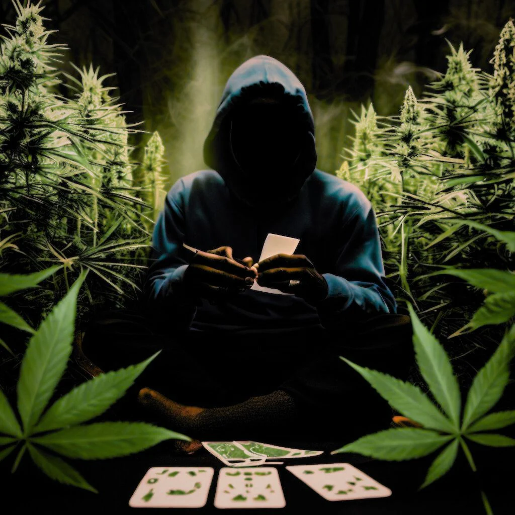 Composição ritualística autoral entre cartas e cannabis